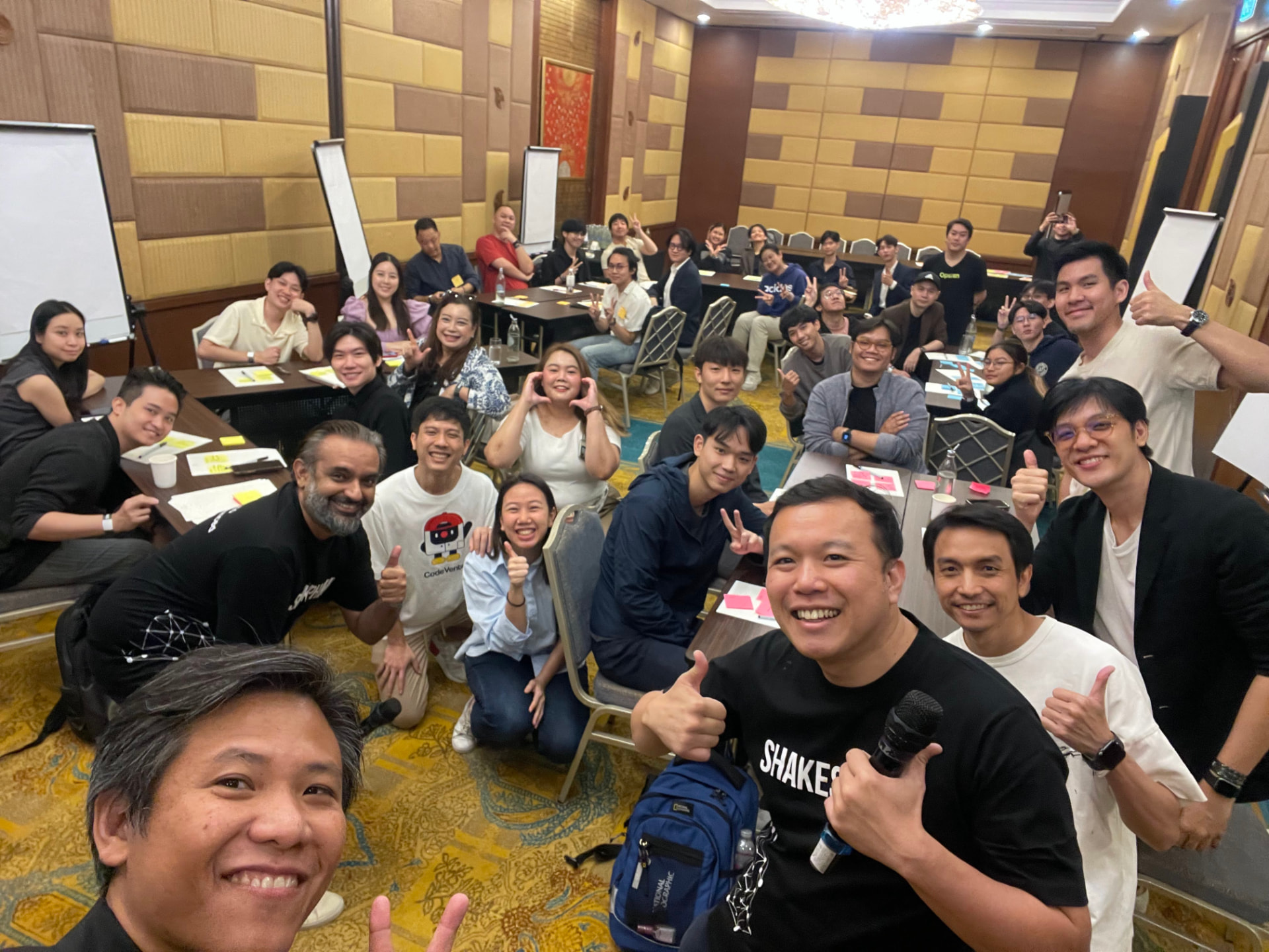 Thai and international builders working together at an earlier community event